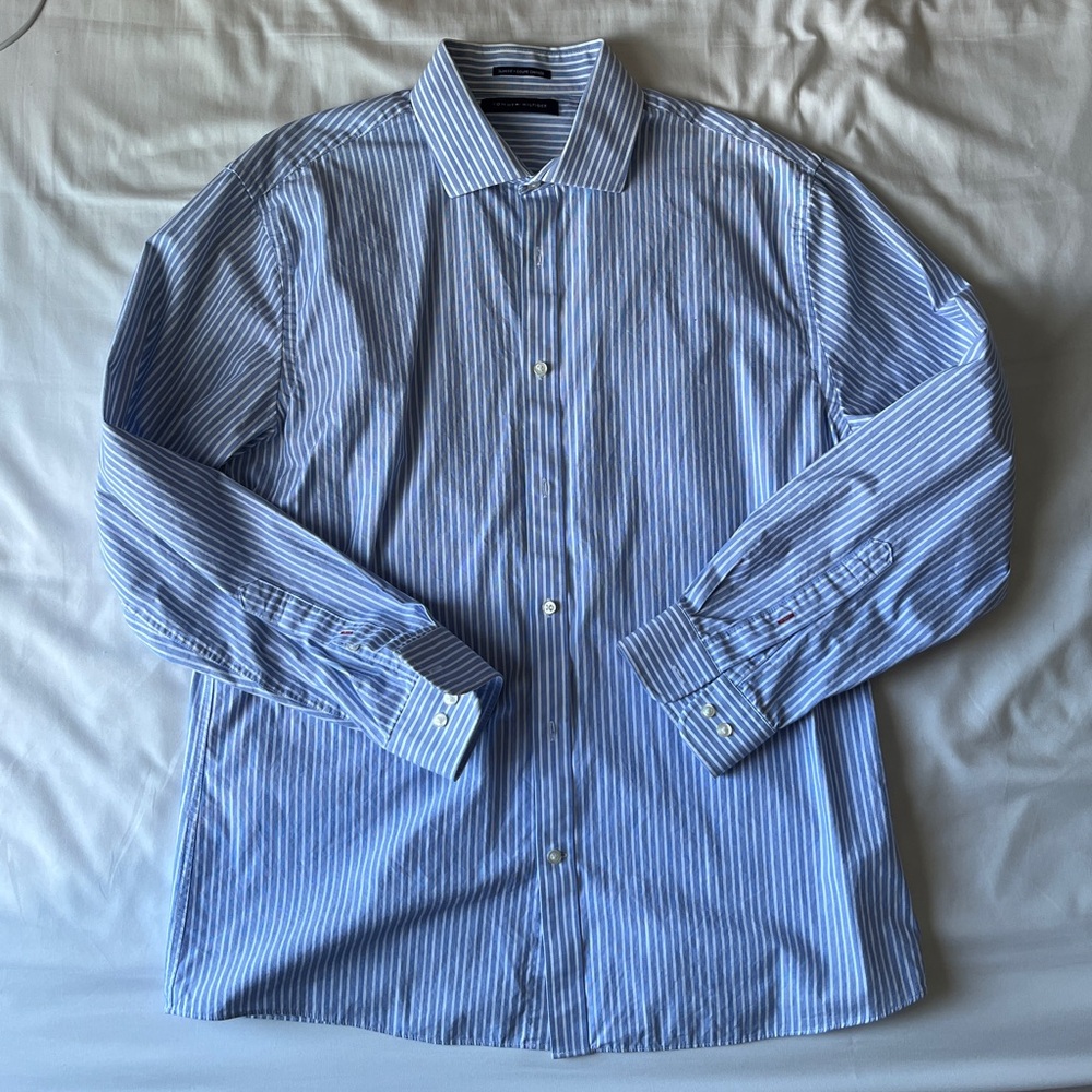 TOMMY HILFIGER Men's Blue Striped Shirt
